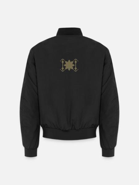 Ornamentblüten Symmetrie Muster - Unisex Bomberjacke - Schwarz