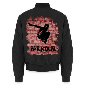 Parkour - Bomber unisexe - noir - Dos - AI Model Male 185 light (185cm)