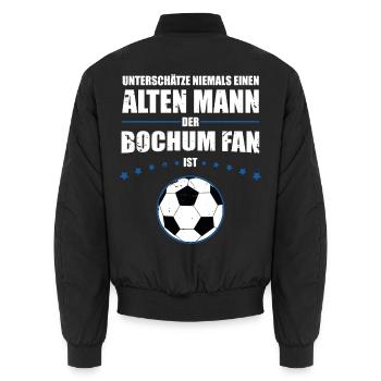 Alter Mann - Bochum Fan | Retro Vintage Design - Unisex Bomberjacke - Schwarz - Hinten - AI Model Male 185 light (185cm)