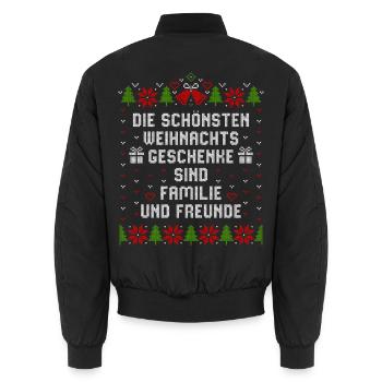 Die schönsten Weihnachtsgeschenke Familie Freunde - Unisex Bomberjacke - Schwarz - Hinten - AI Model Male 185 light (185cm)