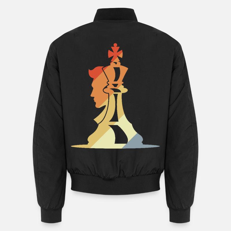 Chess Player Sketch Retro Unisex Bomber Jacket