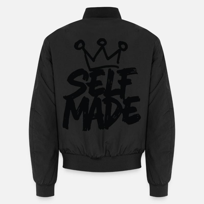 Self Made - Handwritten Motivation Design Unisex Bomber Jacket