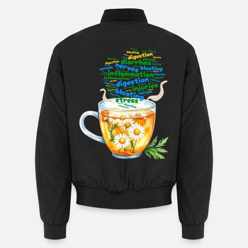 Chamomile tea for stress - Unisex Bomber Jacket - black