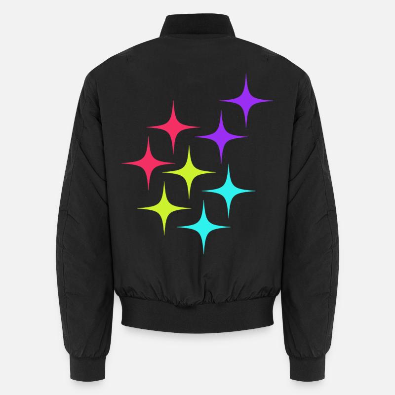 Bunte Sterne sparkle Muster Unisex Bomberjacke