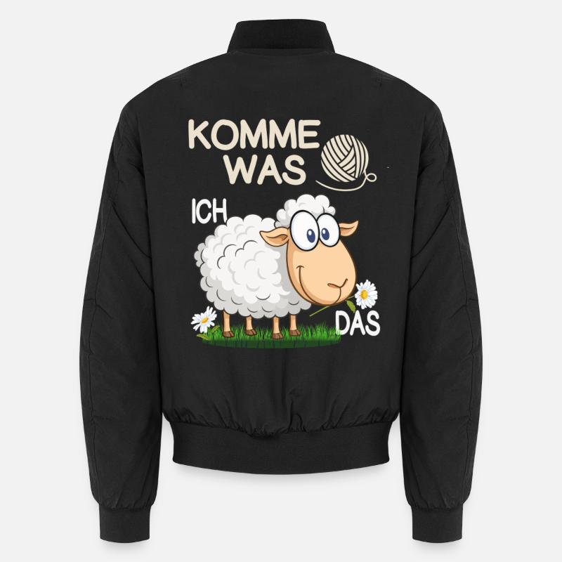 Lustiger Spruch Komm Was Wolle Ich Schaf das Unisex Bomberjacke