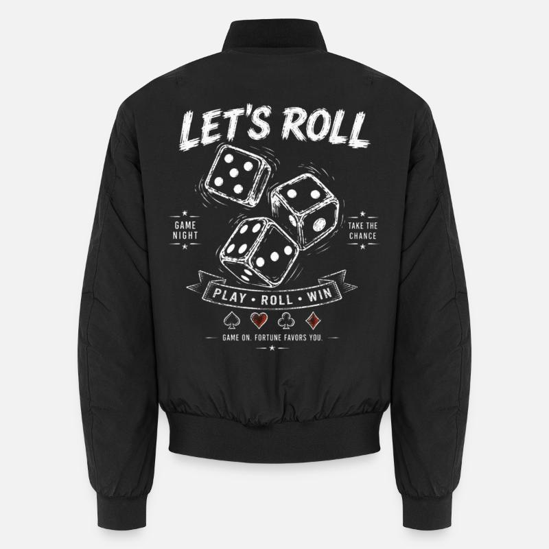 Let's Roll Dice – Spieleabend Geschenkidee Unisex Bomberjacke