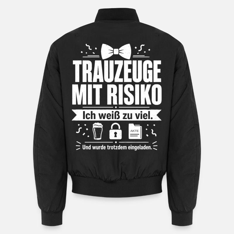 Trauzeuge mit Risiko - Unisex Bomberjacke - Schwarz