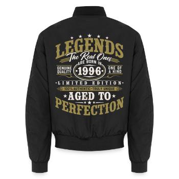 1996 Jahrgang geboren Legenden Vintage Geburtstag - Unisex Bomberjacke - Schwarz - Hinten - AI Model Male 185 light (185cm)