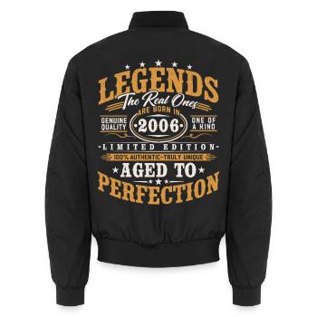 2006 Jahrgang Vintage Geburtstag Geschenk Retro - Unisex Bomberjacke - Schwarz - Hinten - AI Model Male 185 light (185cm)