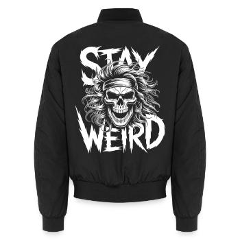 Stay Weird Vibes - Unisex Bomberjacke - Schwarz - Hinten - AI Model Male 185 light (185cm)