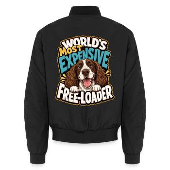 Englischer Springer-Spaniel - Unisex Bomberjacke - Schwarz - Hinten - AI Model Male 185 light (185cm)