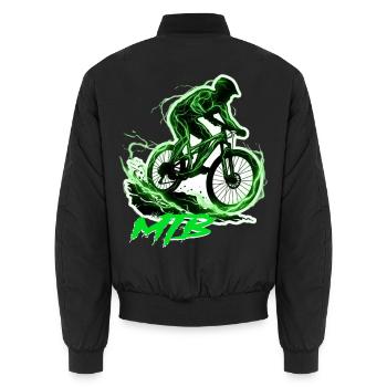MTB - Unisex Bomberjacke - Schwarz - Hinten - AI Model Male 185 light (185cm)