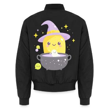 Zitrone am Zauberkessel - Unisex Bomberjacke - Schwarz - Hinten - AI Model Male 185 light (185cm)