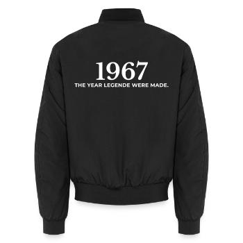 Legendärer Jahrgang 1967 Retro Look 1967 - Unisex Bomberjacke - Schwarz - Hinten - AI Model Male 185 light (185cm)