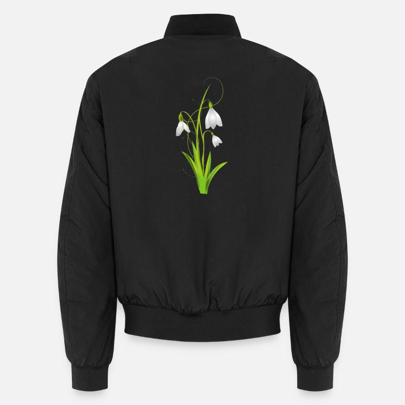 Schneeglöckchen als wunderschöne Frühlingsblumen - Unisex Bomberjacke - Schwarz