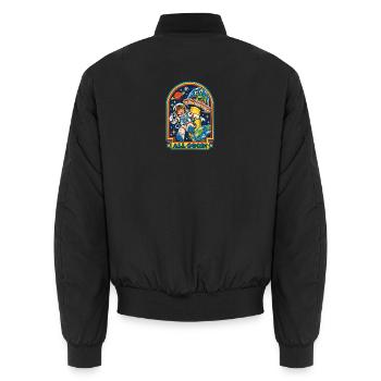 All Good! Raumabenteuer Retro-Stil - Unisex Bomberjacke - Schwarz - Hinten - AI Model Male 185 light (185cm)