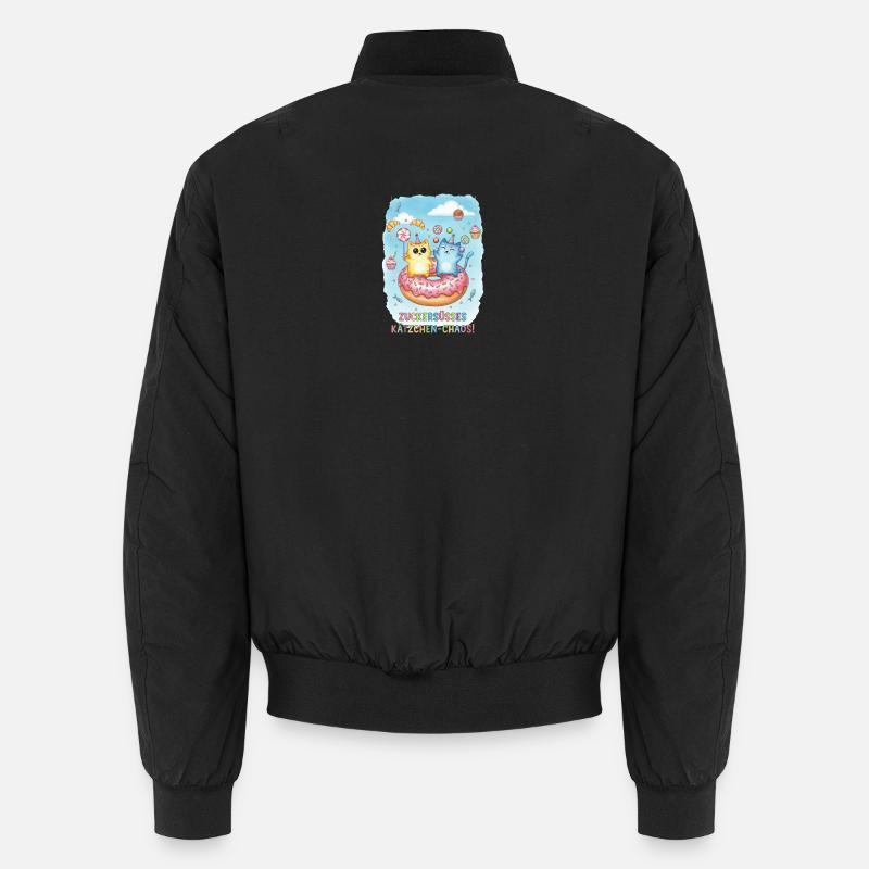 Katzchen-Chaos auf dem Donut Unisex Bomberjacke