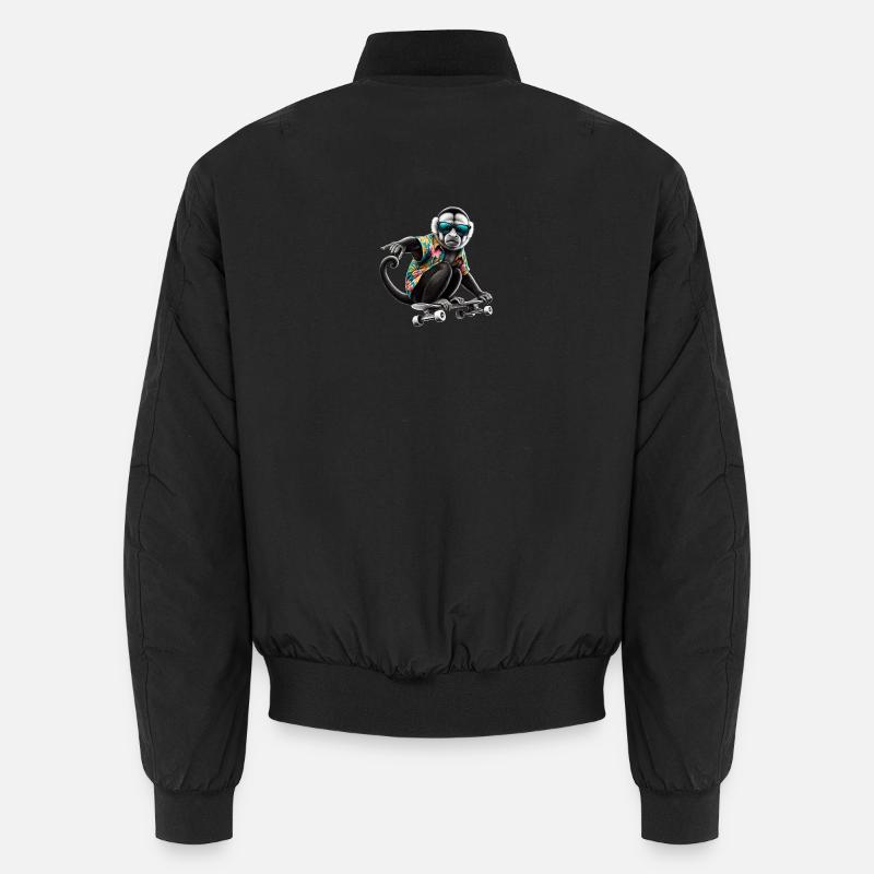 Ein cooler Affe auf einem Skateboard Unisex Bomberjacke