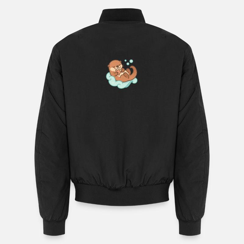 Kawaii Otter with Starfish Unisex Bomber Jacket