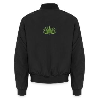 Cooles Palmblatt grün Dschungel Urlaub - Unisex Bomberjacke - Schwarz - Hinten - AI Model Male 185 light (185cm)