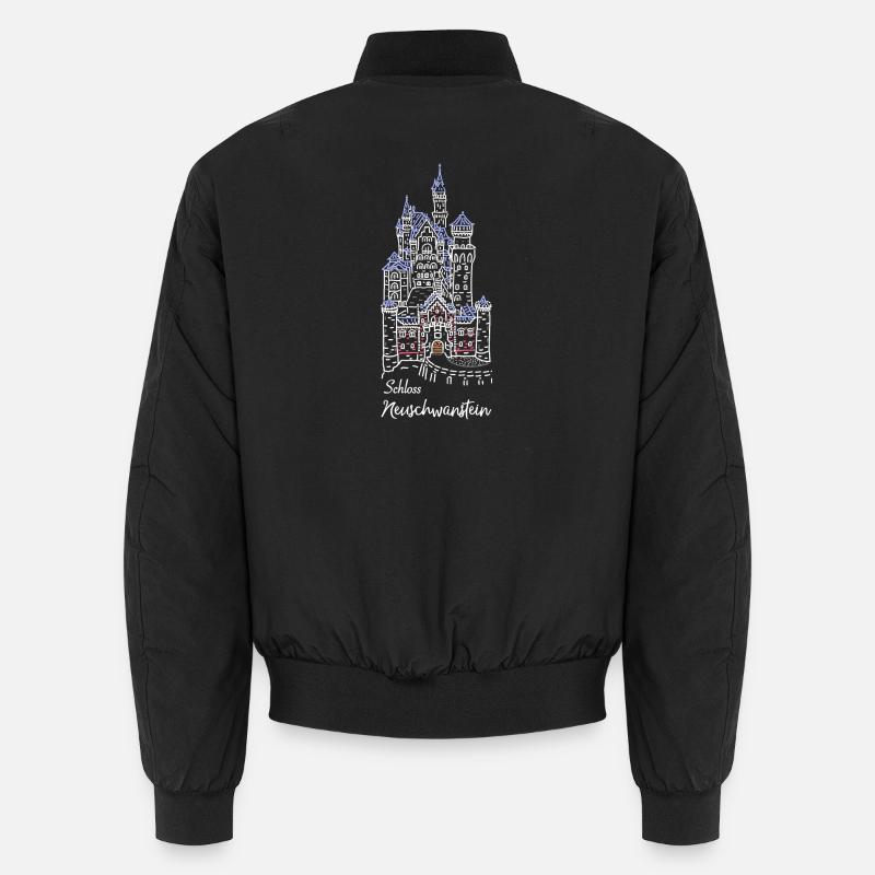 Château de Neuschwanstein, Bavière, Allemagne - Bomber unisexe - noir