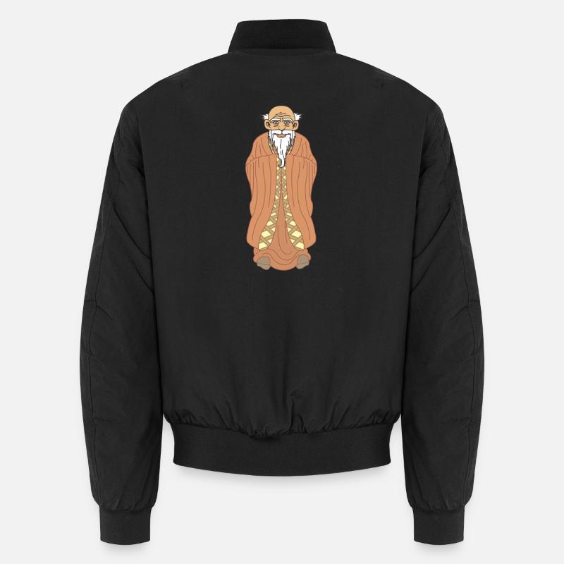 Zen-Meister – Weiser Mann mit Bart - Unisex Bomberjacke - Schwarz
