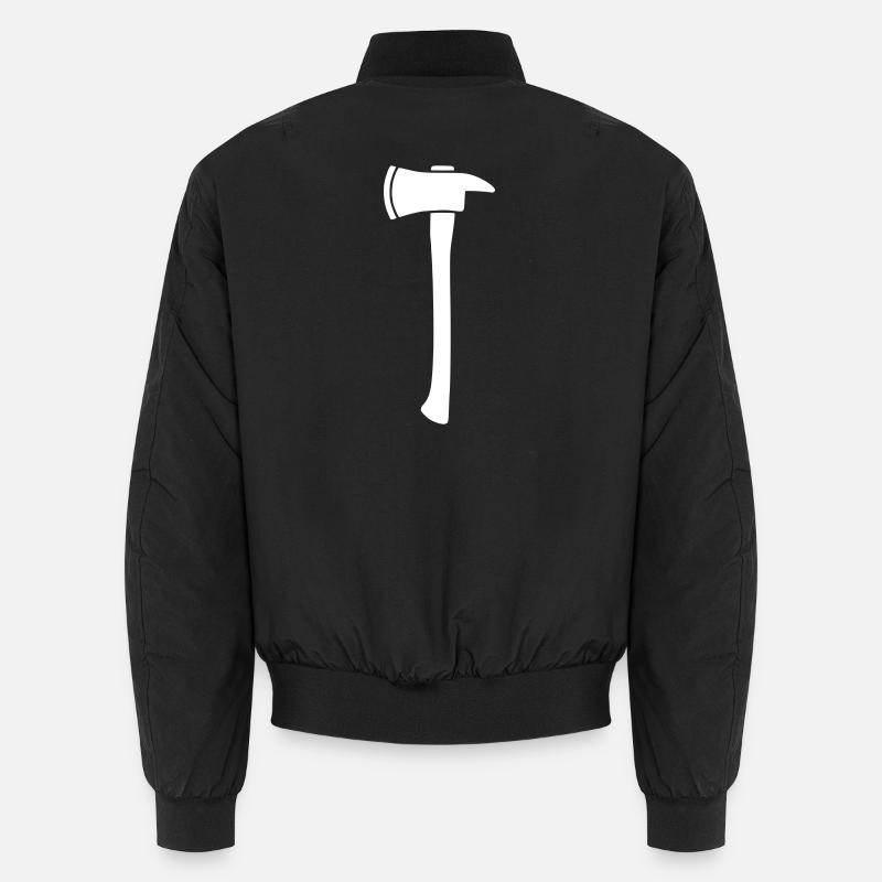 Firefighter Axe Hatchet Silhouette Vector Unisex Bomber Jacket