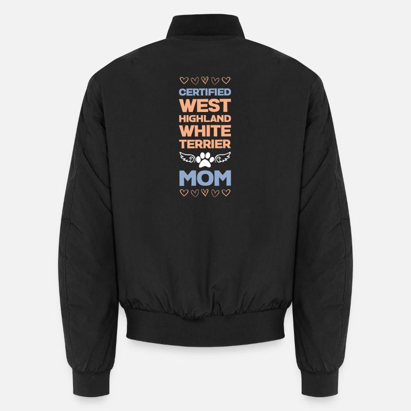 Westie Mom Tee - Unisex Bomber Jacket - black