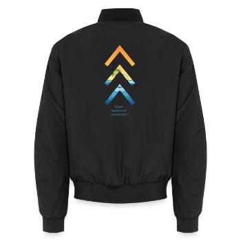 3-Tribe-Pfeil für das Bewusstsein für das Down-Syndrom - Unisex Bomberjacke - Schwarz - Hinten - AI Model Male 185 light (185cm)