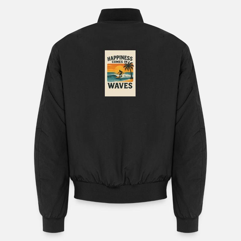 Happiness comes in waves  Unisex Bomberjacke