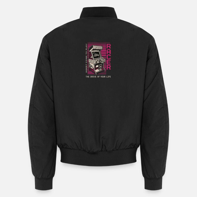Racer Arcade Neon Retro - Unisex Bomberjacke - Schwarz