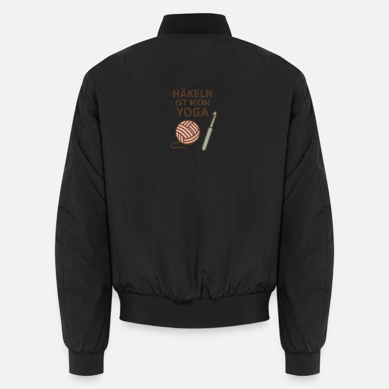 Häkel-Flow statt Yoga-Flow - Unisex Bomberjacke - Schwarz