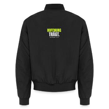 Hoffnung trägt – Hebräer 6,19 - Unisex Bomberjacke - Schwarz - Hinten - AI Model Male 185 light (185cm)