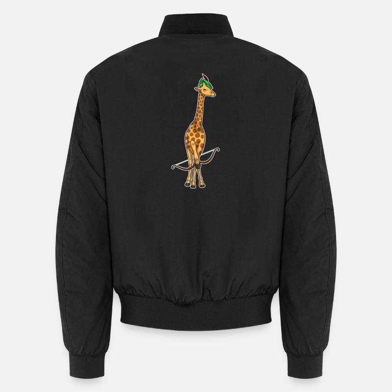Giraffe Bogenschütze Bogen - Unisex Bomberjacke - Schwarz