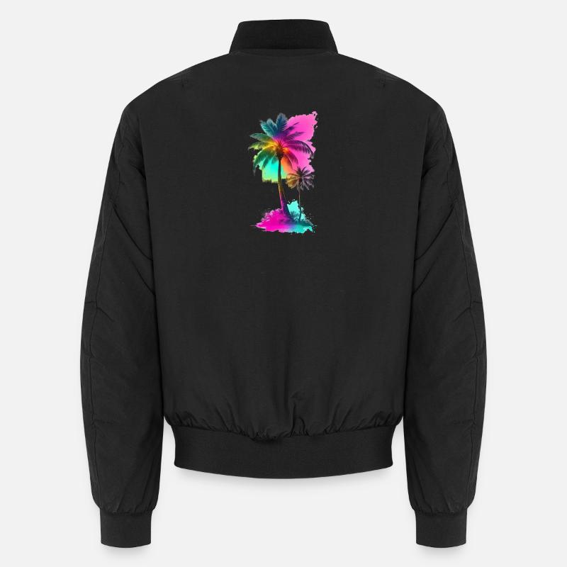 Palm trees - Unisex Bomber Jacket - black