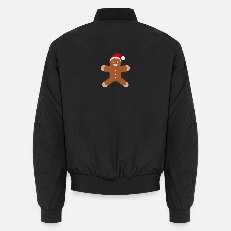 Lebkuchenmann mit Santa-Hut - Unisex Bomberjacke - Schwarz