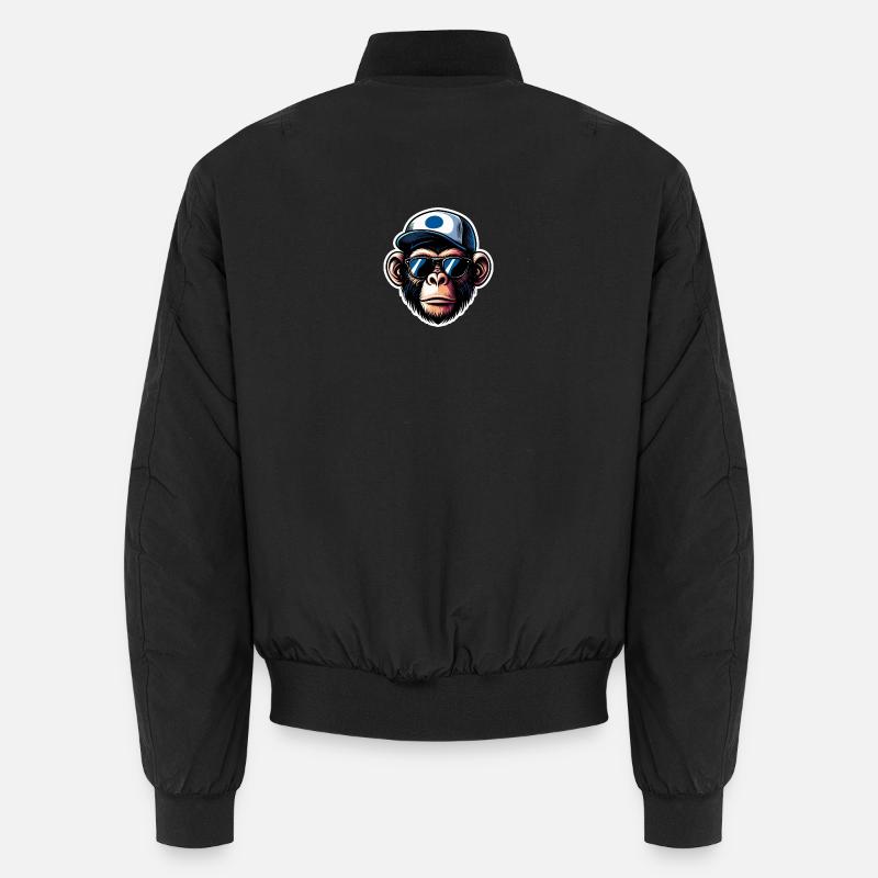 Affe Brille Cap - Unisex Bomberjacke - Schwarz