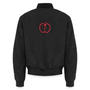 Roter Apfelschnitt Silhouette - Unisex Bomberjacke - Schwarz - Hinten - AI Model Male 185 light (185cm)