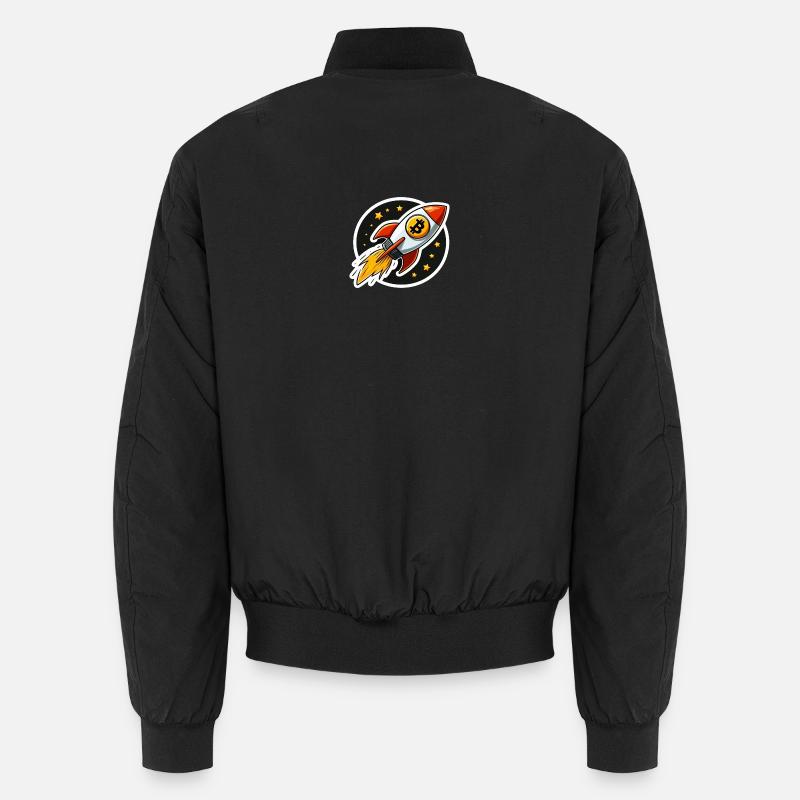 Bitcoin Rakete hebt ab zu den Sternen Unisex Bomberjacke