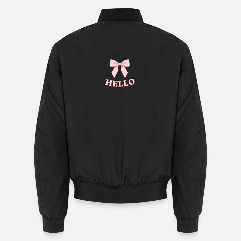 Pinkes Hello mit Schleifenband Unisex Bomberjacke