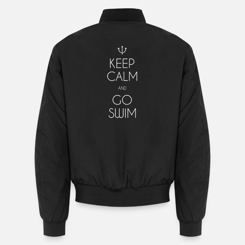 Keep Calm and Go Swim Unisex Bomberjacke