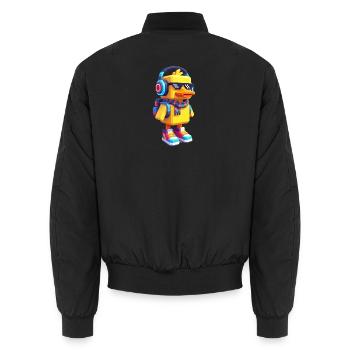 Voxelente mit Gaming Accessoires - Unisex Bomberjacke - Schwarz - Hinten - AI Model Male 185 light (185cm)