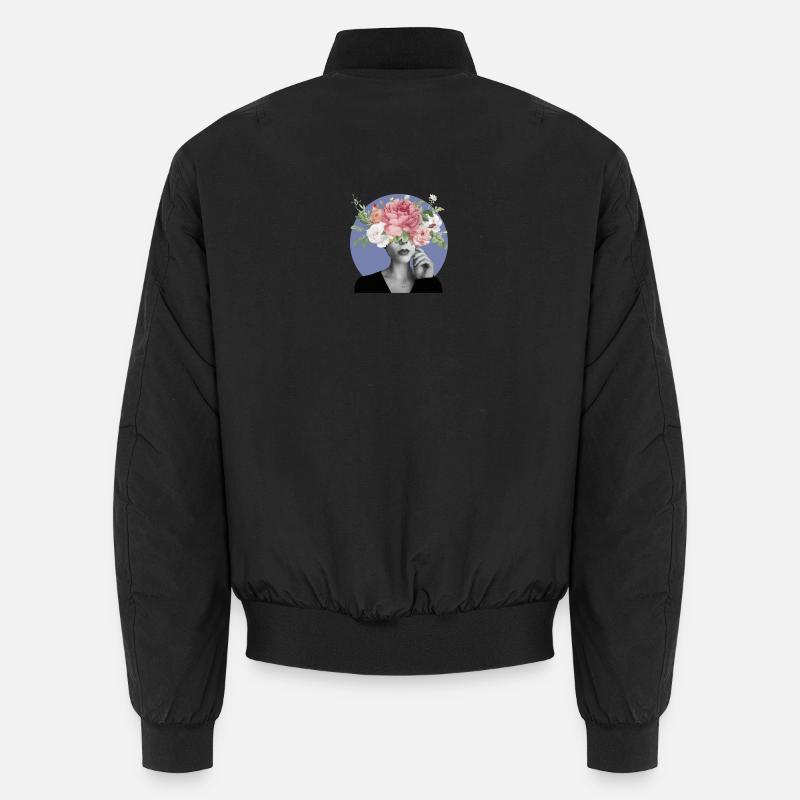 Flowery Head - Unisex Bomber Jacket - black