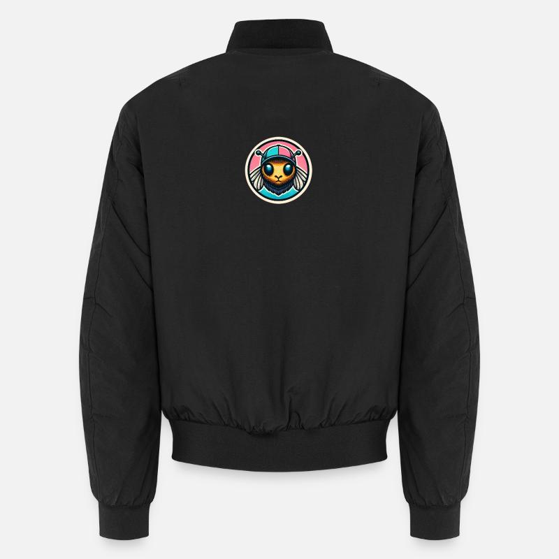 Biene mit Kappe in Pastellfarben Unisex Bomberjacke