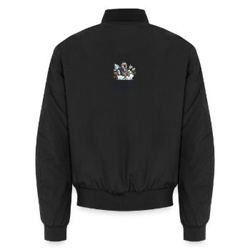 Yawning lazy sloth in the office - Unisex Bomber Jacket - black - Back - AI Model Male 185 light (185cm)