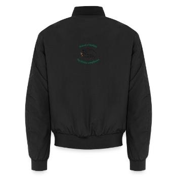 Angetrieben von Koffein - Lustiges Design - Unisex Bomberjacke - Schwarz - Hinten - AI Model Male 185 light (185cm)