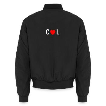 COL avec cœur d’amour rouge - Bomber unisexe - noir - Dos - AI Model Male 185 light (185cm)