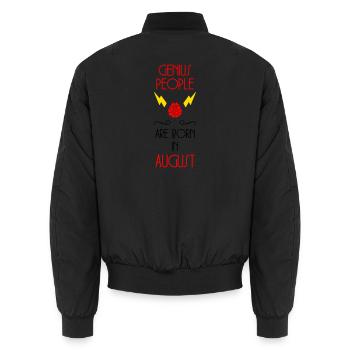 The Genies were born in August Humour - Unisex Bomber Jacket - black - Back - AI Model Male 185 light (185cm)