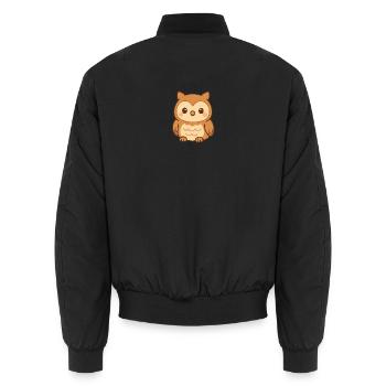 Niedliche Eulen Illustration - Unisex Bomberjacke - Schwarz - Hinten - AI Model Male 185 light (185cm)