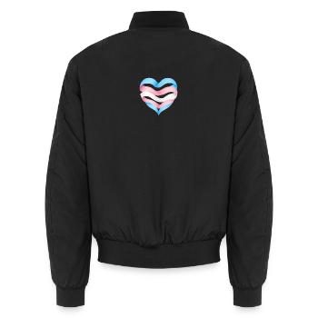 Transgender Herzdesign S1 - Unisex Bomberjacke - Schwarz - Hinten - AI Model Male 185 light (185cm)